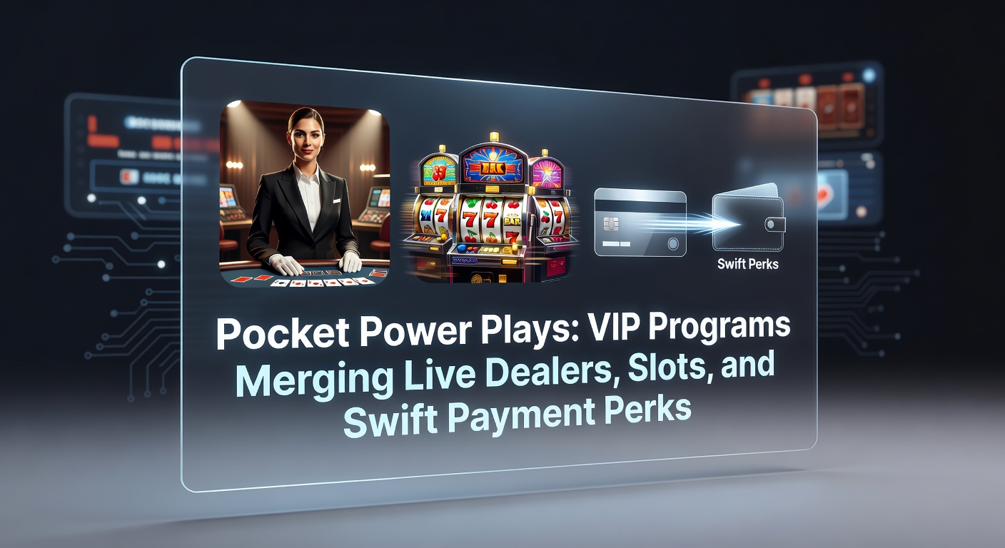 Vibrant screenshot of a mobile VIP casino app displaying live blackjack dealer alongside slot reels and instant payout notifications