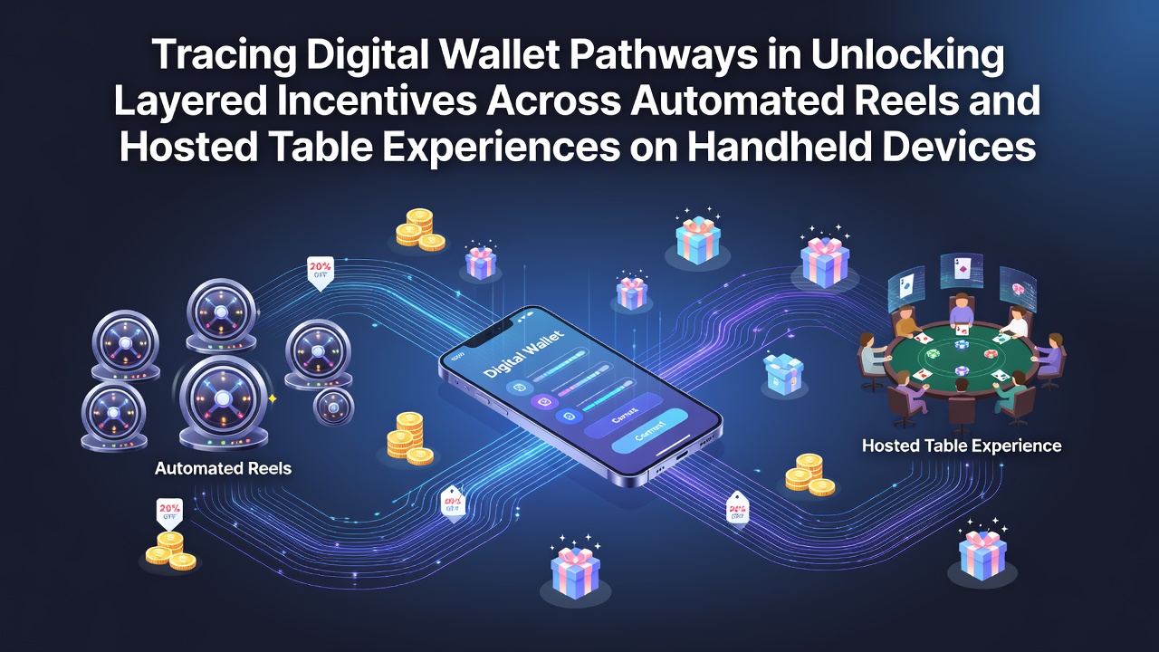 Digital wallet interface displaying layered incentives for mobile slots and live table games on a handheld device