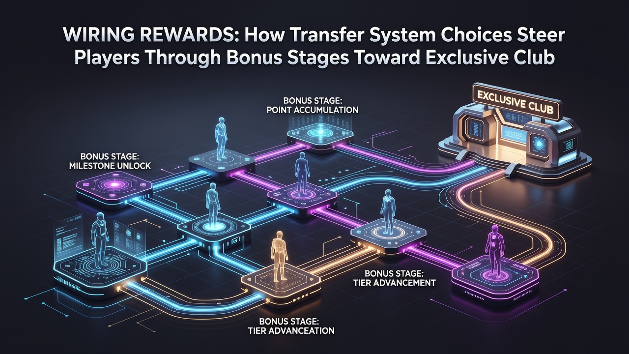 Diagram illustrating how different payment transfer methods influence bonus stage advancement toward VIP club access in mobile slot and live casino combinations